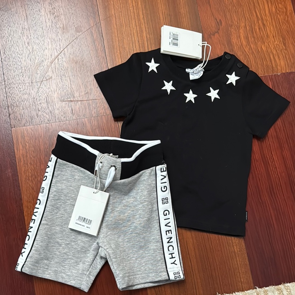 Givenchy Kids Black and Gray Matching Set